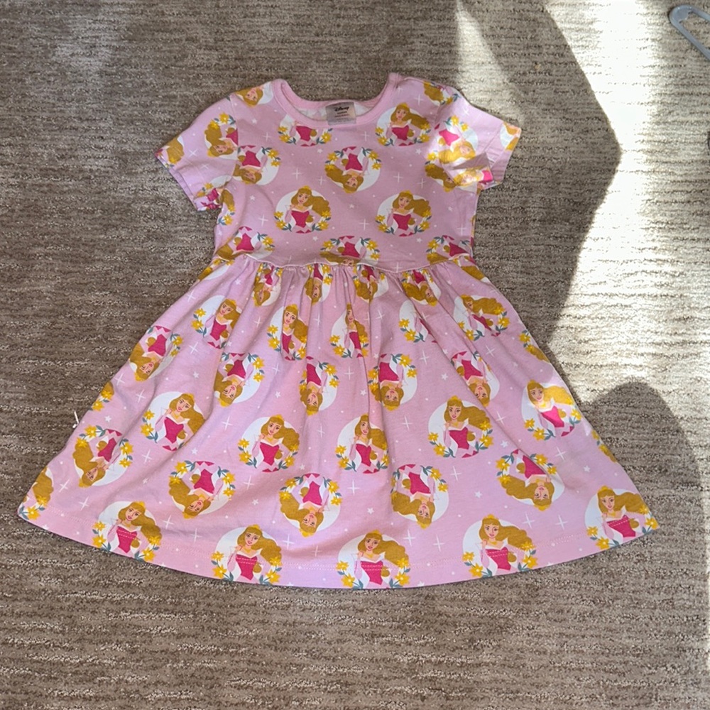 Hanna Andersson Disney Princess Print Knit Dress Aurora sz 4